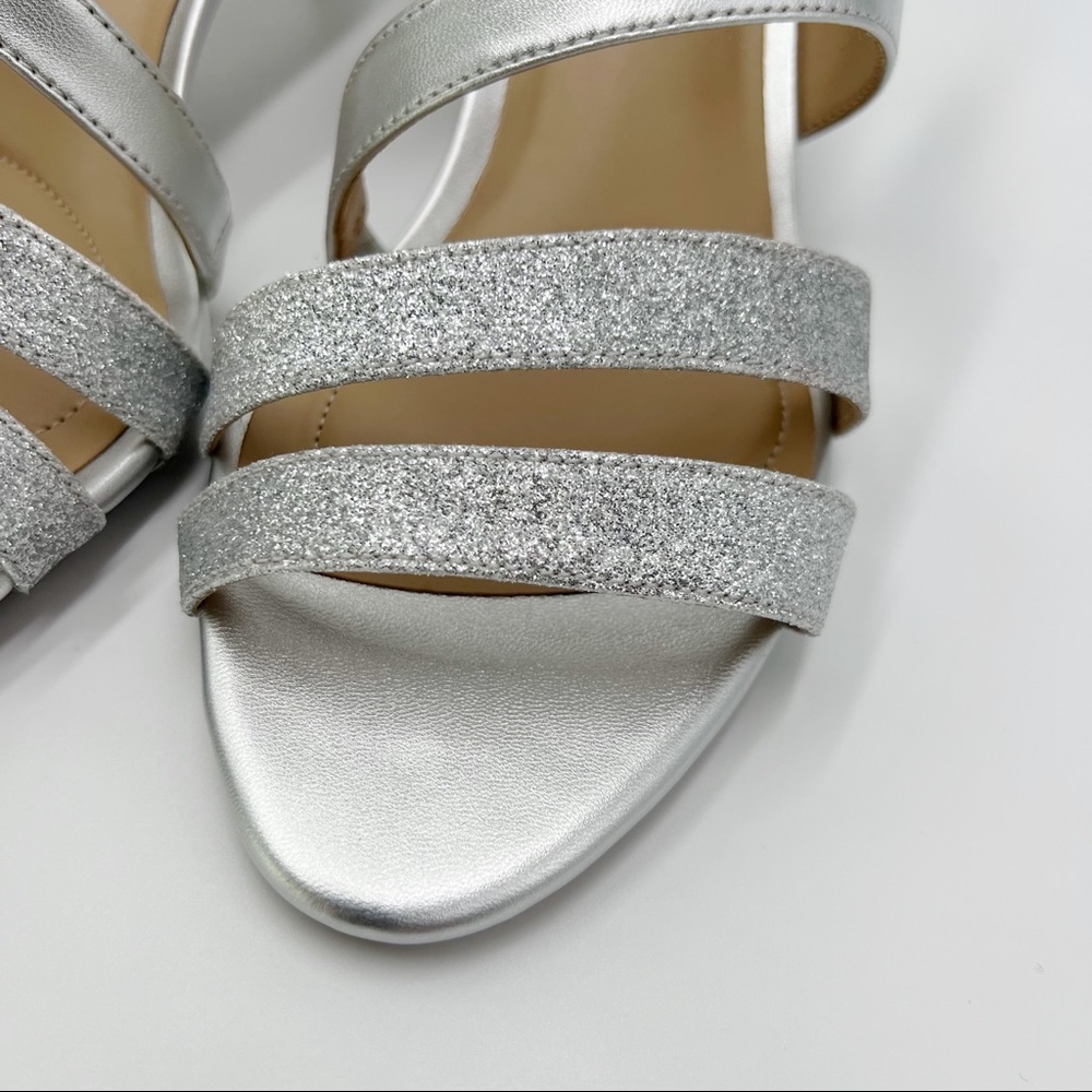 Naturalizer Women's Silver Metallic Glitter Taimi Strappy Dress Sandal Heels 8.5 - Picture 5 of 14